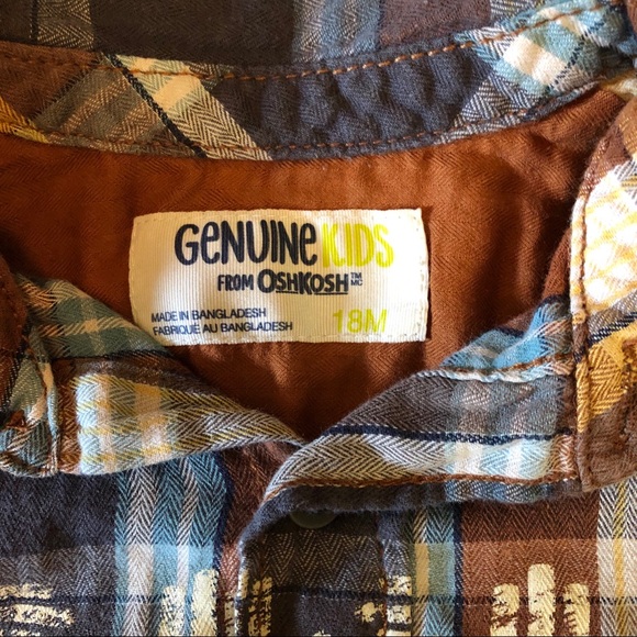 Genuine Kids by OshKosh 18M plaid Flannel - Picture 3 of 8